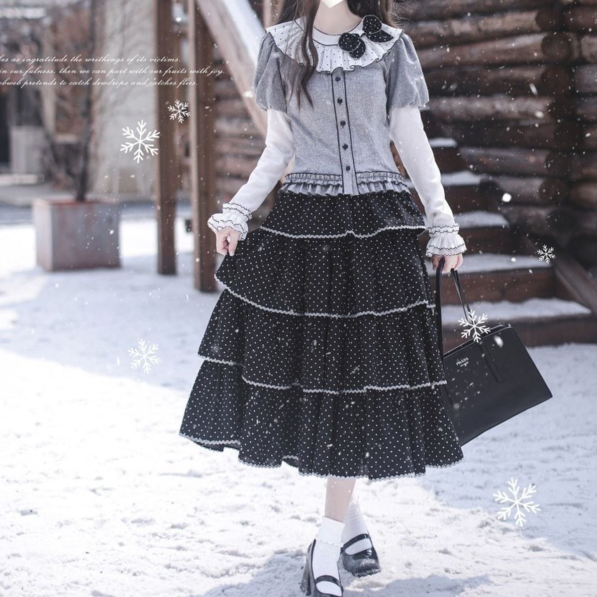 ミスティポルカドットセットアップ：トップス | Maiden's Rêve