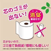 丸富製紙ペンギン 芯なし超ロング トイレットペーパー パルプ 6倍巻き 300m 2ロール シングル