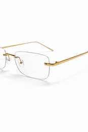 Rimless Straight Sunglasses - clear/gold（58）