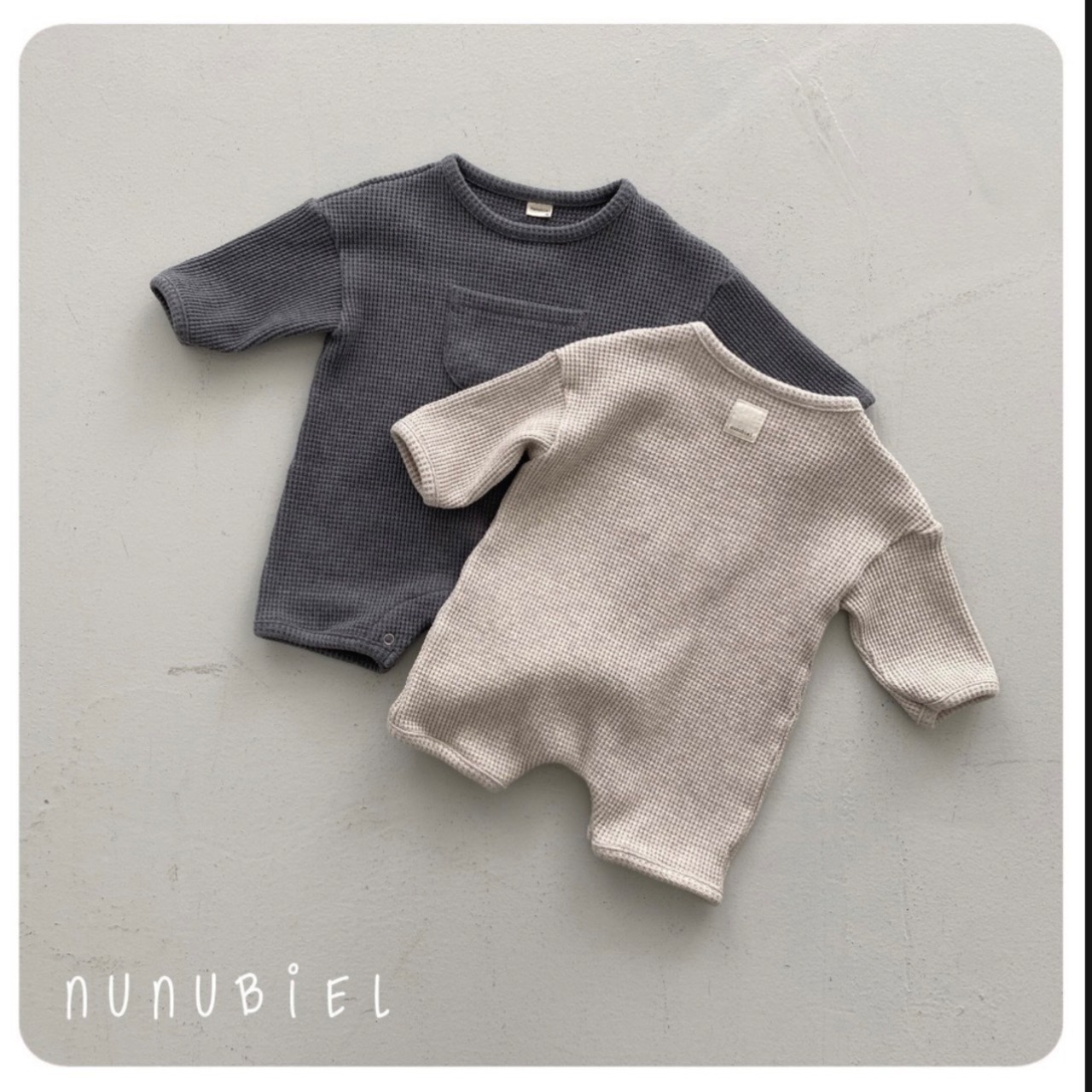 【nunubiel】ベベ クロッフルスーツ／オートミール（70~90cm） - 2
