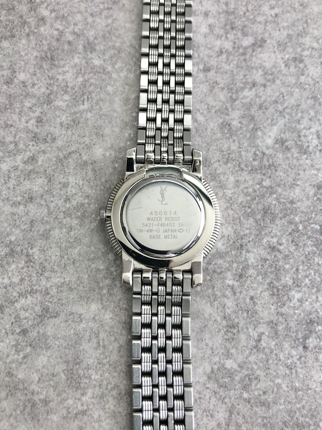 Yves Saint Laurent イヴ・サンローラン 腕時計 シルバー YSL ステンレススチール 5421-F46452 クウォーツ vintage ヴィンテージ オールド rij653