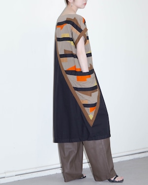 1980s geometrical cutting dress