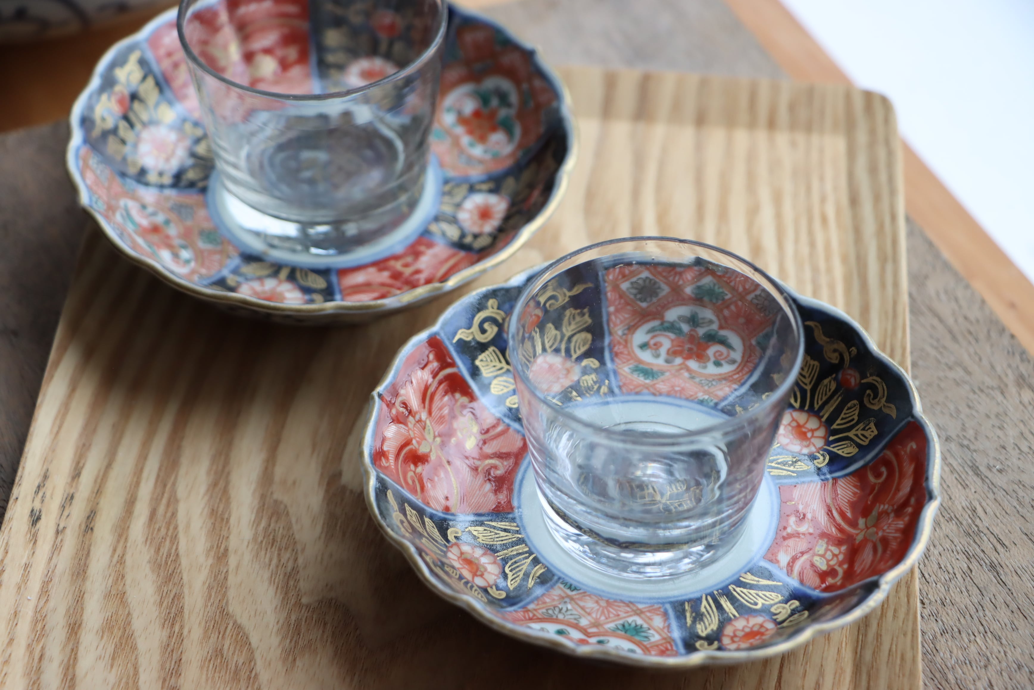 九谷焼 色絵 花菱七宝文 稜花 中皿 七寸 通りもの/Kutani medium size