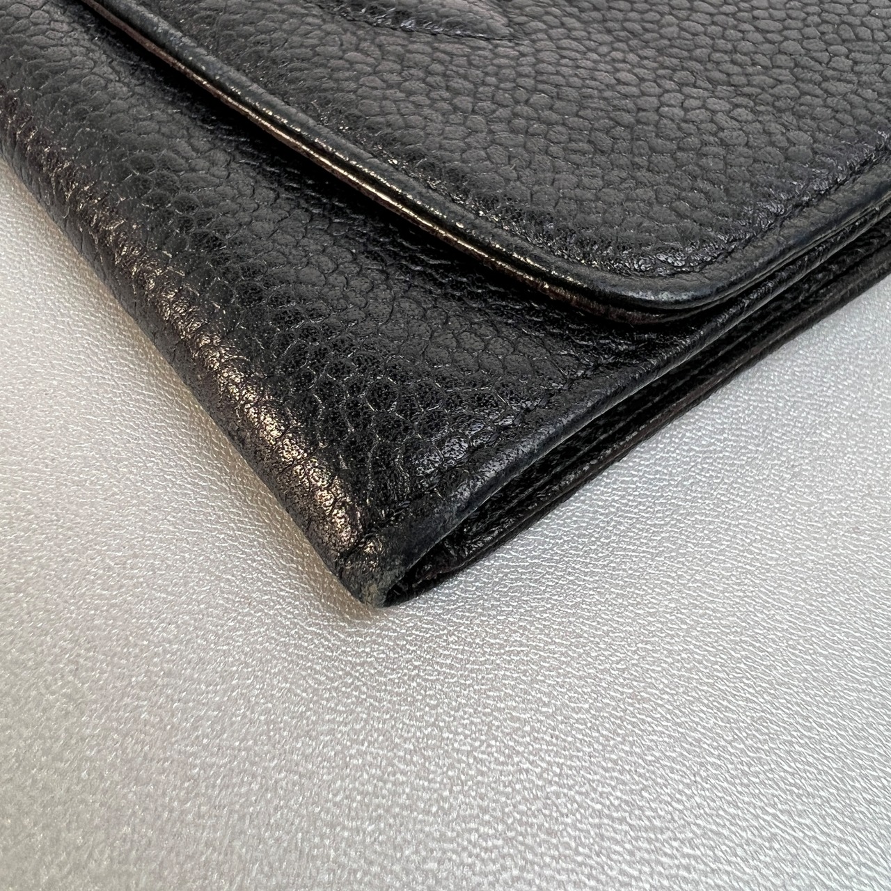 CHANEL シャネル ココマーク  キャビアスキン コインケース ブラック A-10398