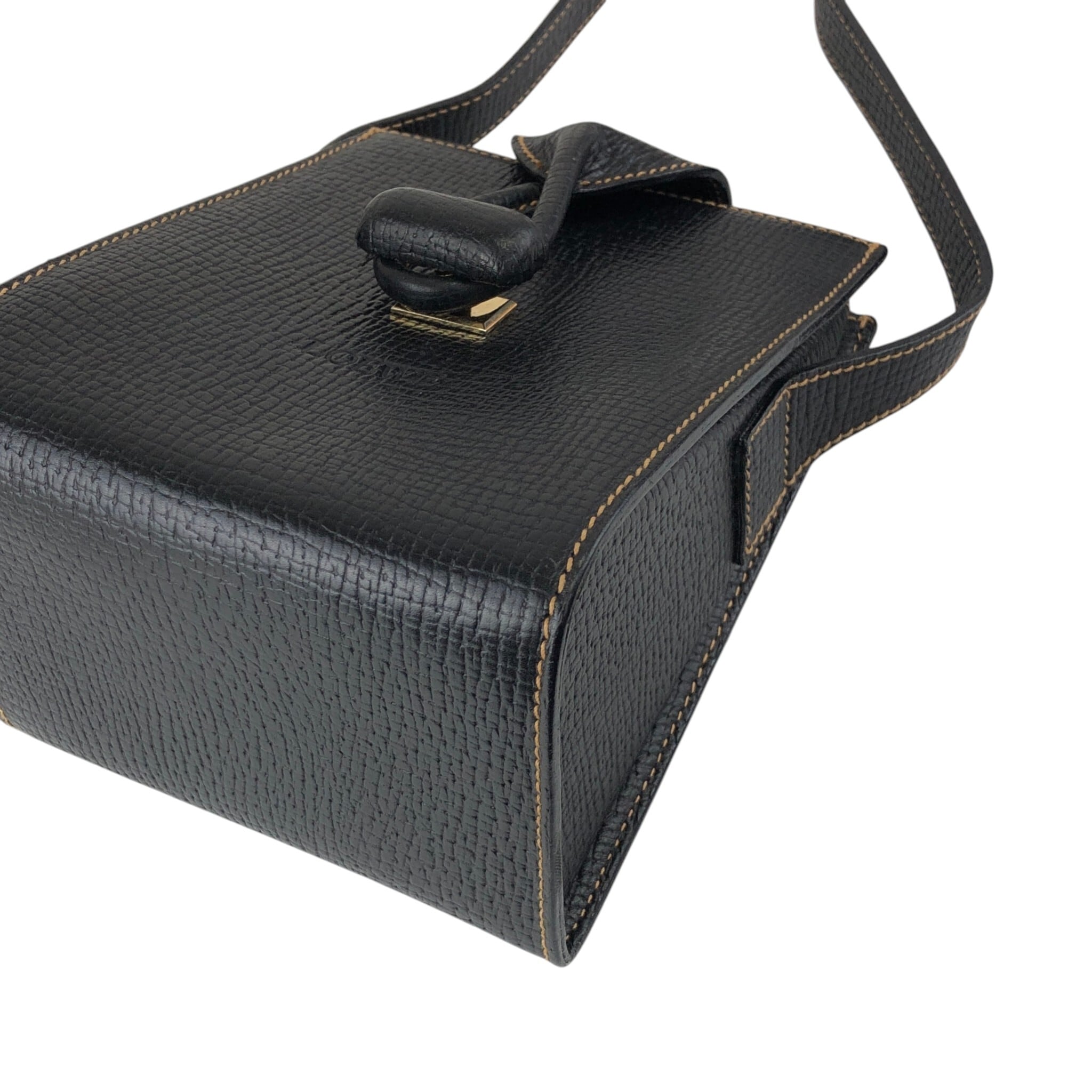 LOEWE ロエベ ショルダーバッグ ブラック ロゴ レザー ターンロック
