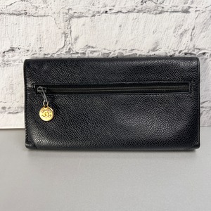 【最終処分SALE】CHANEL シャネル ココマーク  キャビアスキン 長財布 ブラック A-12669