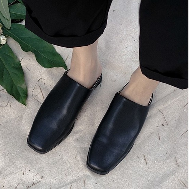 レザードラッグシューズ