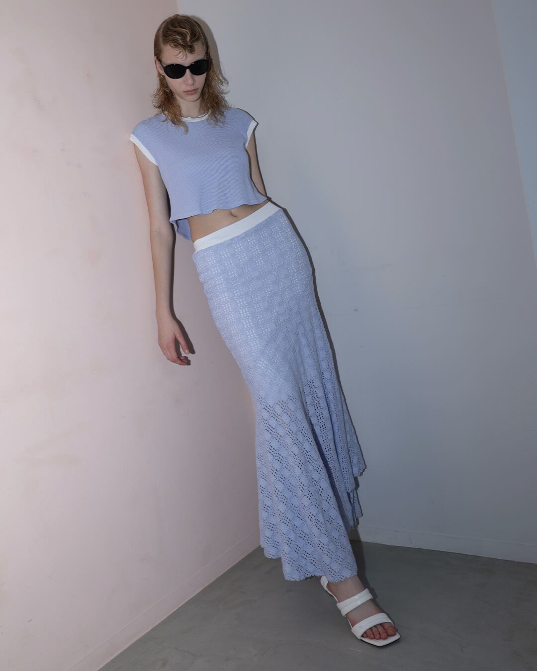 Square Lace Flare Skirt