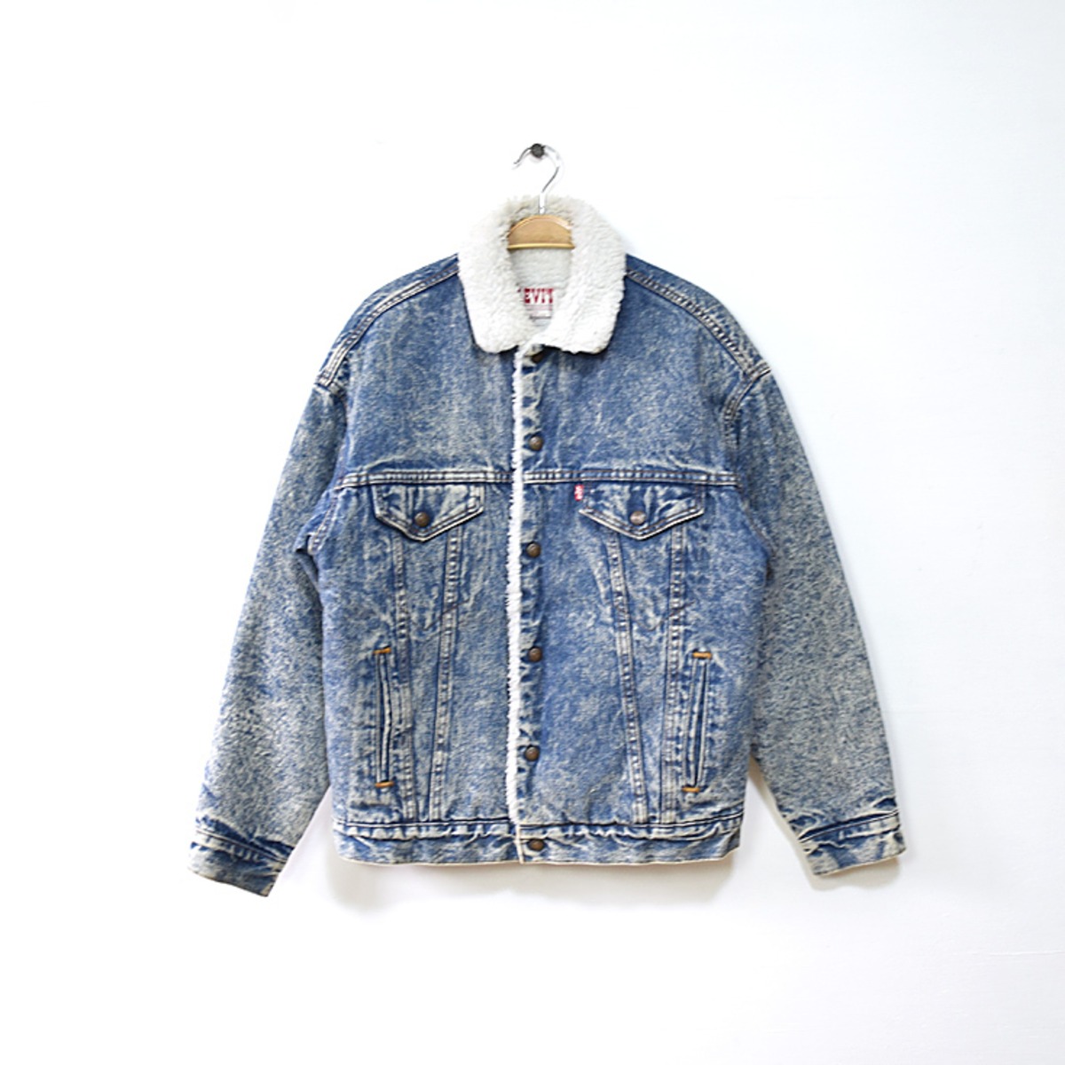 80S USA製 ヴィンテージ リーバイス デニムボアジャケット ケミカル  