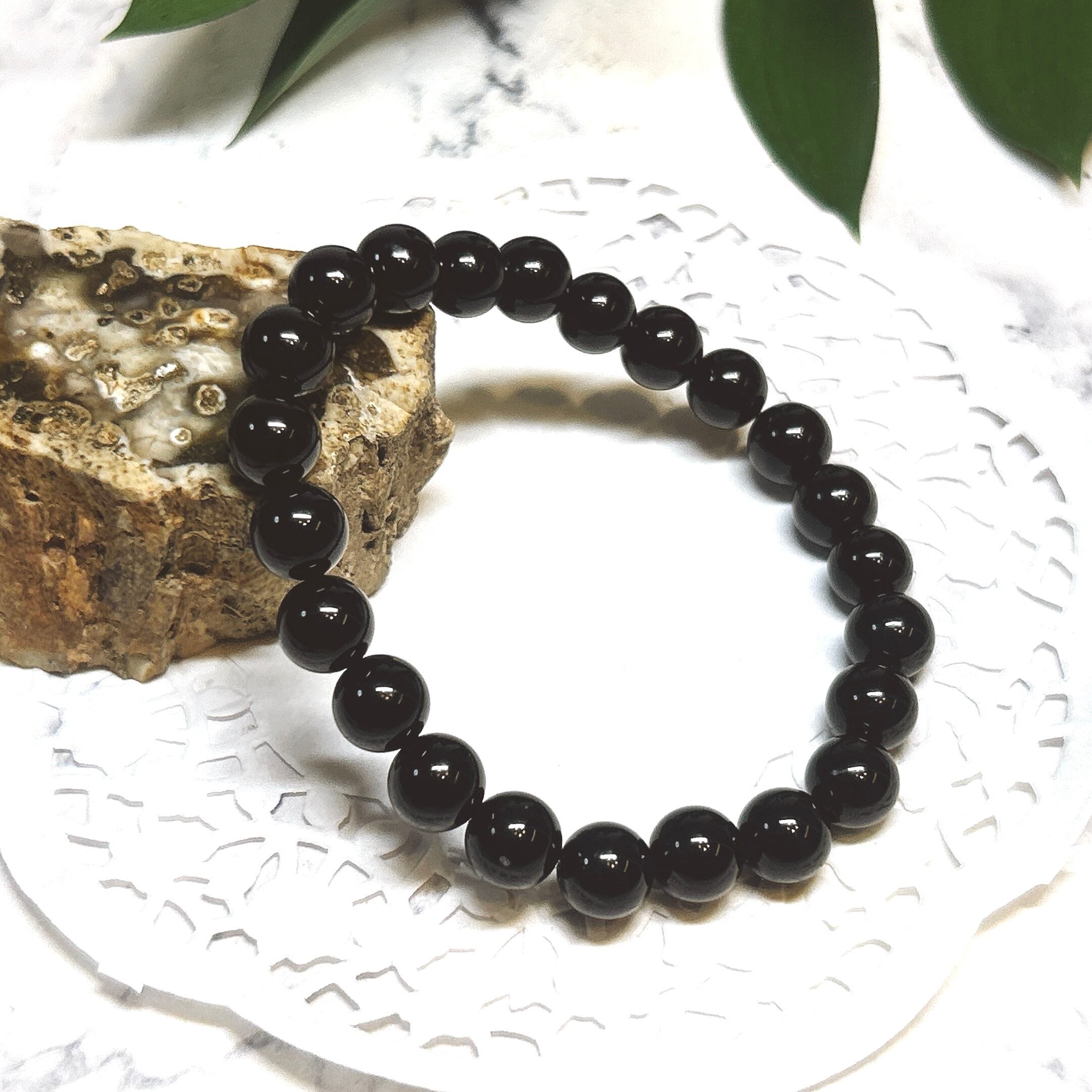19628】フロストブラックオニキス 10㎜ ブレスレット Onyx bracelet