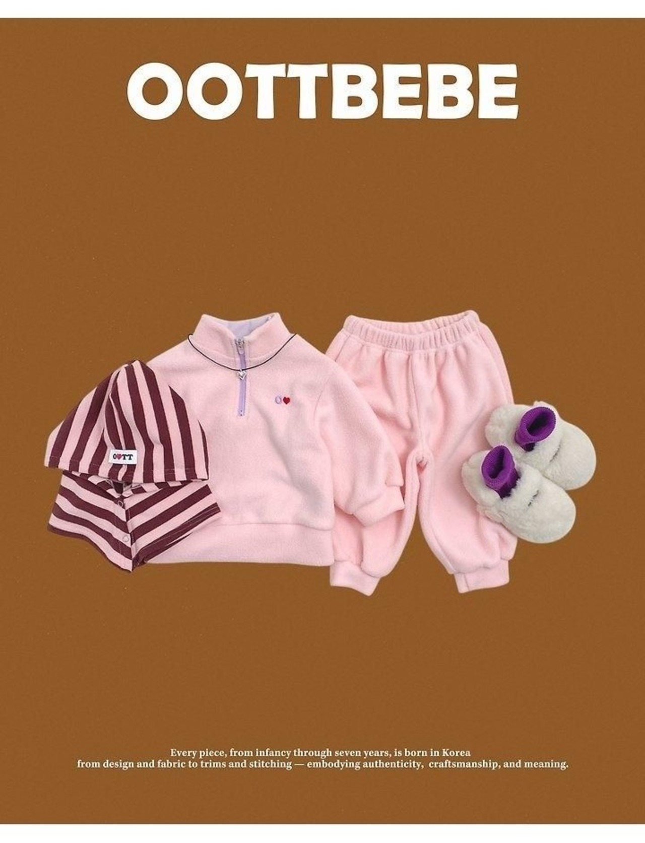 韓国子供服 / 26winter / oottbebe / ふわふわアノラック上下セット / ベビー&キッズ / 冬服 *XS~XL*