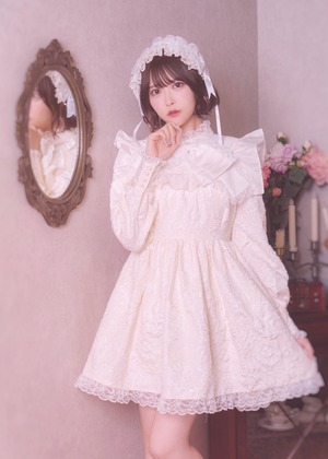 【ManonMimie】Maid like Flower Jacquard OP