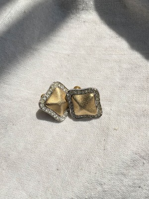 VINTAGE RHOMBUS gold × silver earrings