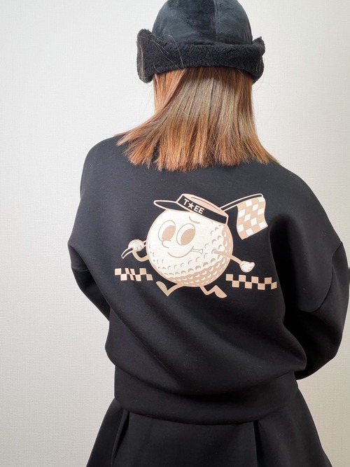 ＊即納＊Teeoff Graphic Golf Sweatshirt （Ivory / Black）【セットアップ可能・上下別売り】