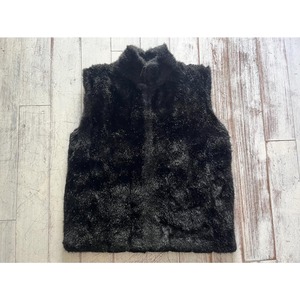 -notfurreal- hi-neck fake fur vest