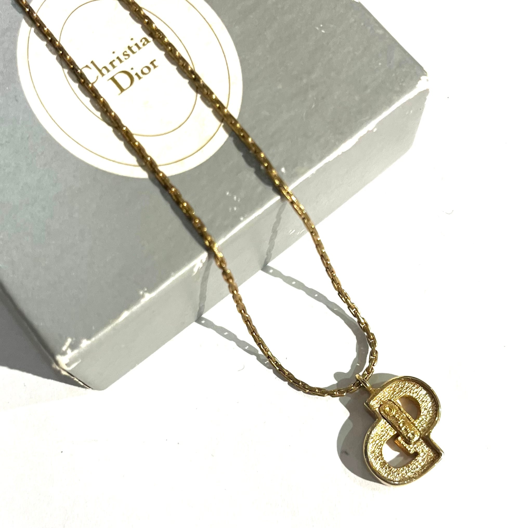 SALE【Christian Dior】 1147 DIOR CD ロゴストーンネックレス