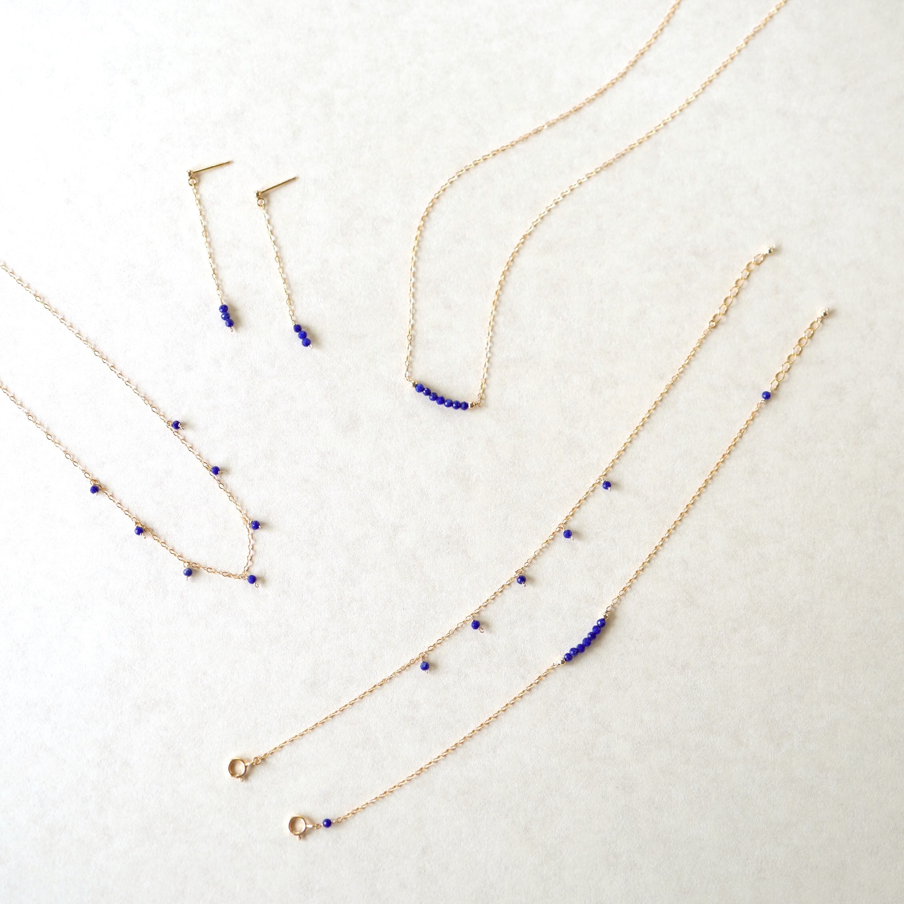 14KGF 極小ラピスラズリドットネックレス | temtem
