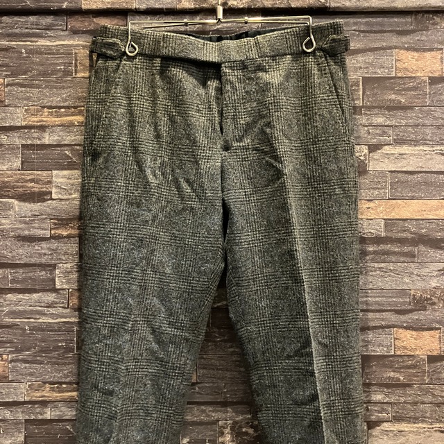 RALPH LAUREN PURPLE LABEL GRENCHECK WOOL SLACKS