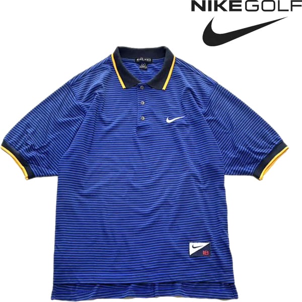 90s vintage NIKE ナイキ　ストライプ　長袖ポロシャツ　XL 1点物◇ナイキNikeゴルフ90sビンテージ半袖ポロシャツ古着LメンズXL