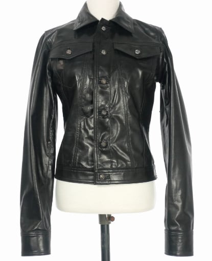 クロムハーツ レディース レザージャケット CHROME HEARTS クロムハーツ カウレザージャケット 革ジャン