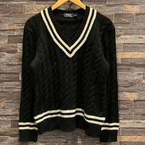 RALPH LAUREN COTTON/CASHMERE TILDEN SWEATER