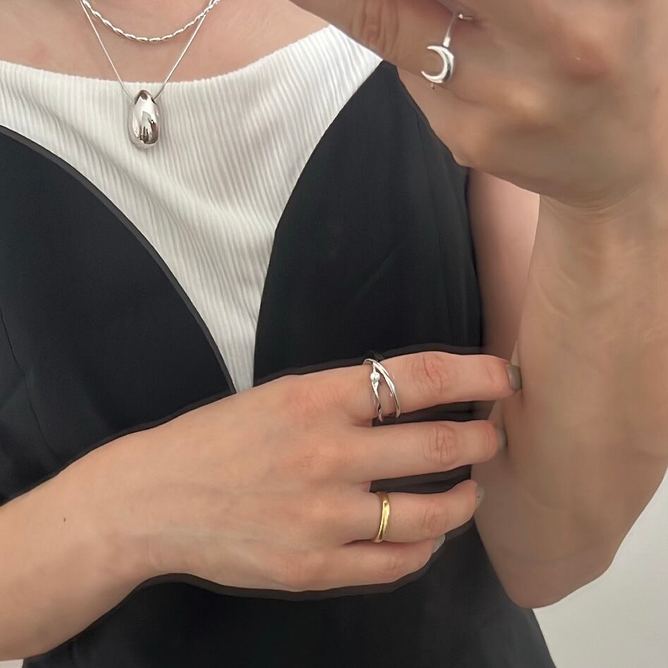 S925 Double Line Pearl Ring | onesea
