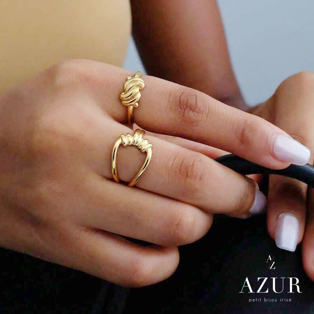 ツイストノットゴールドリング（2個セット）