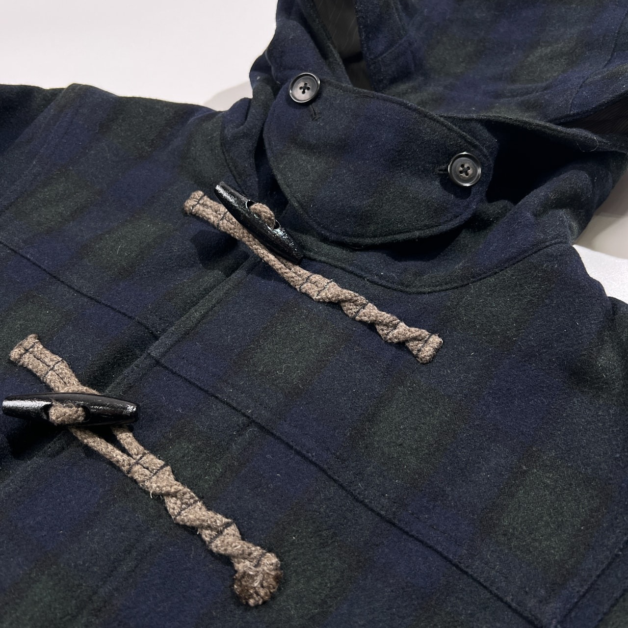 R.NEWBOLD アールニューボールド ブラックウォッチ系 チェック柄 フード ショート ピーコート ジャケット サイズ M /ジョイックスコーポレーション