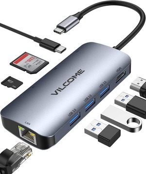 USB C ハブ Vilcome 8in1 Type C ハブ マルチポート 変換 アダプター ドッキングステーション