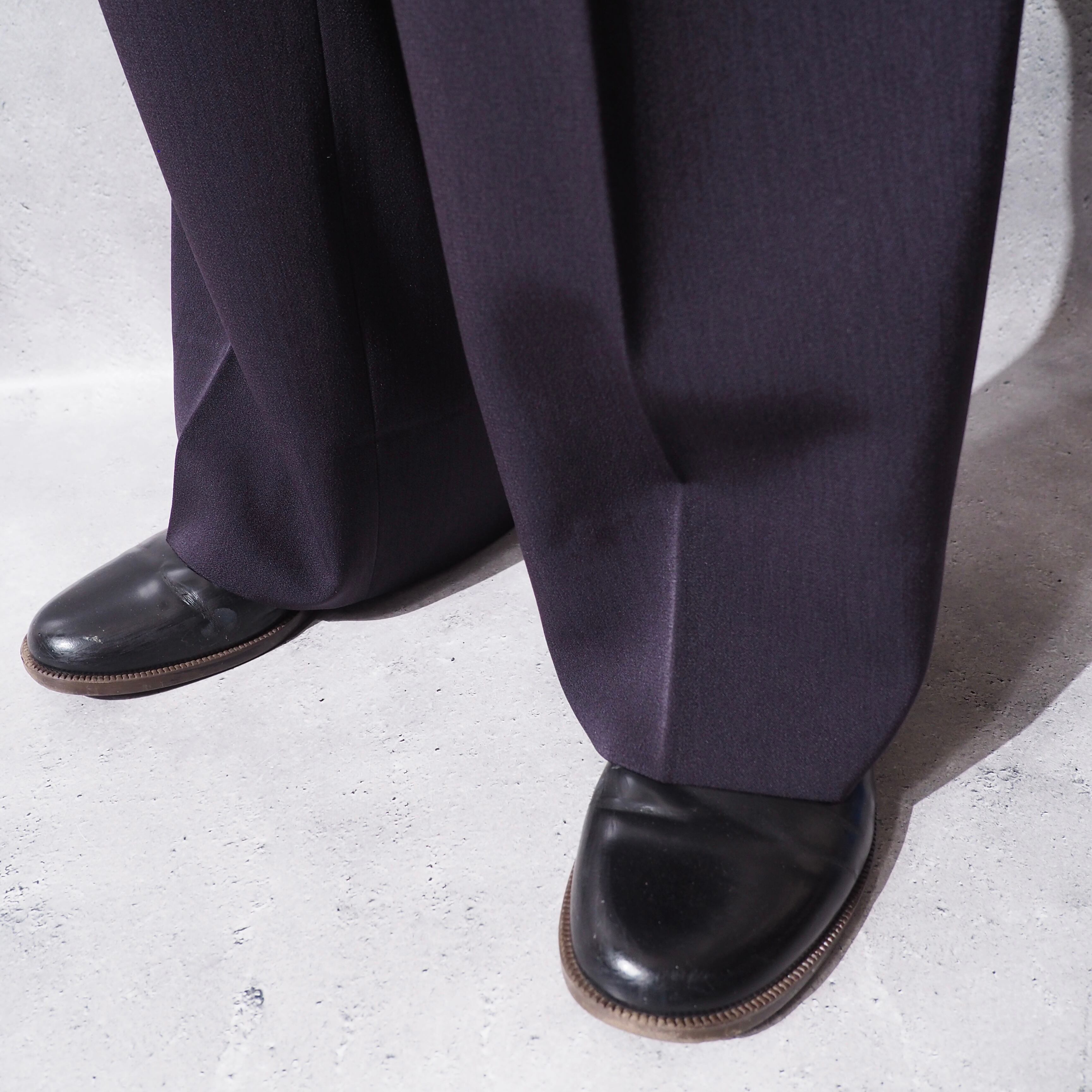 1990s Beautiful purple color vintage wide two tuck slacks pants