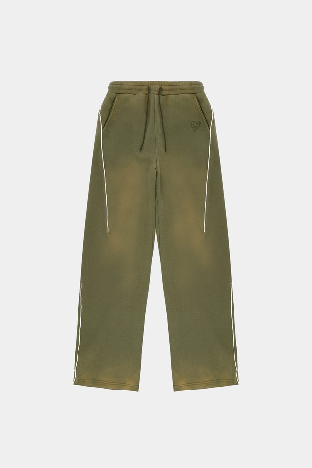 [ANDERSSON BELL] UNISEX PIPING LINE DYED SWEAT PANTS apa875u(KHAKI) 正規品 韓国ブランド 韓国通販 韓国代行 韓国ファッション ANDERSSONBELL アンダーソンベル 日本 店舗
