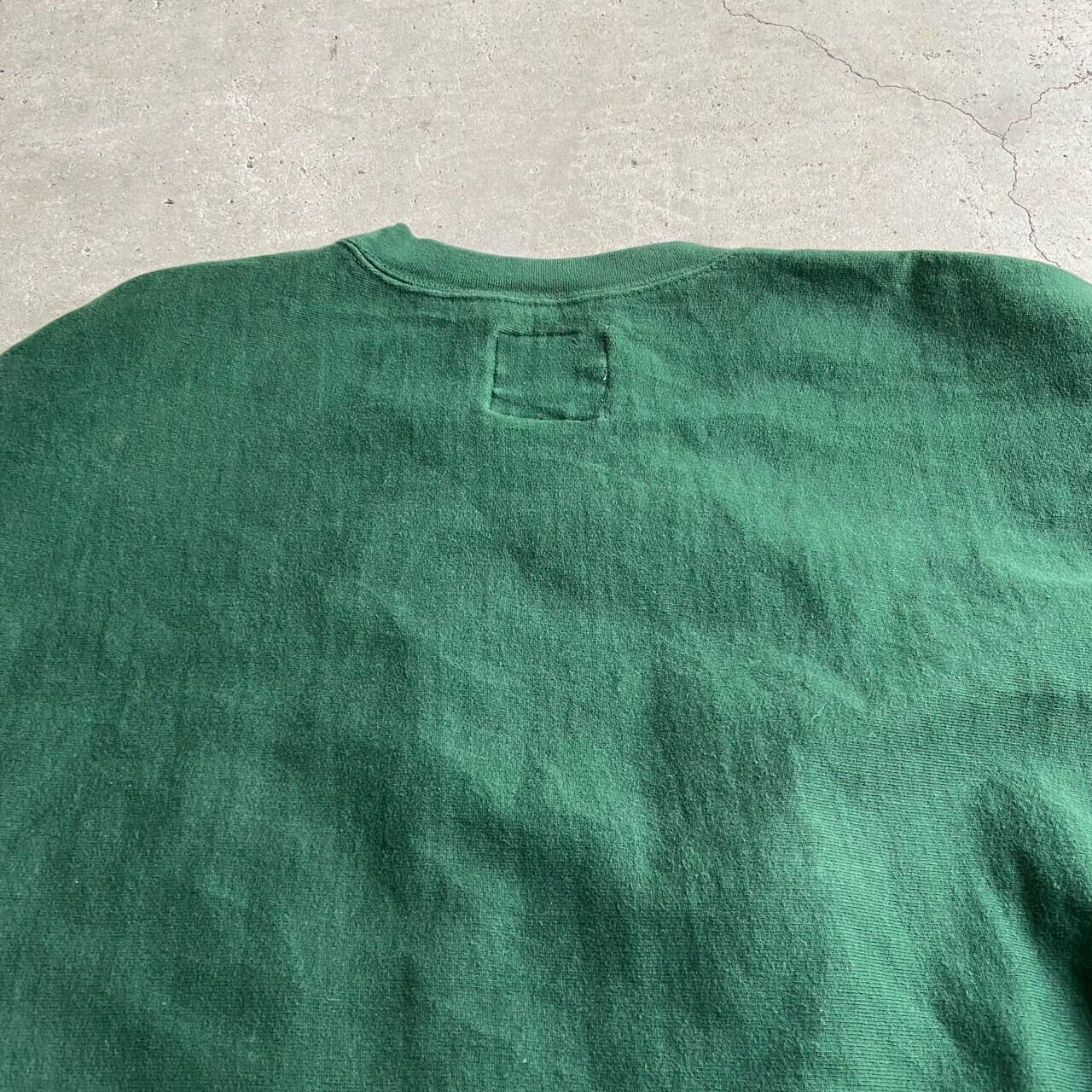 ビッグサイズ 90年代 STEVE & BARRY'S リバースウィーブタイプ MICHIGAN STATE カレッジロゴ 刺繍 スウェットシャツ  メンズ3XL相当 古着 トレーナー 90s ヴィンテージ ビンテージ グリーン 緑色 大きいサイズ 