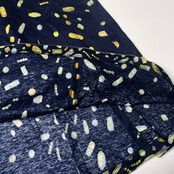 LEONARD FASHION レオナールファッション 総柄 コットン 半袖ワンピース M/ネイビー