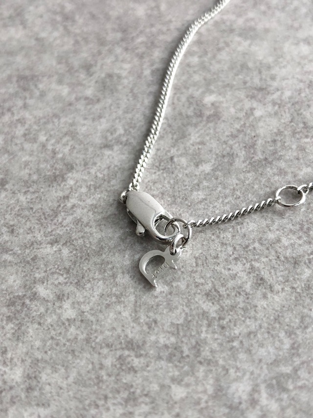 Christian Dior クリスチャン ディオール ネックレス シルバー DIOR スター ラインストーン vintage ヴィンテージ オールド hhj37j