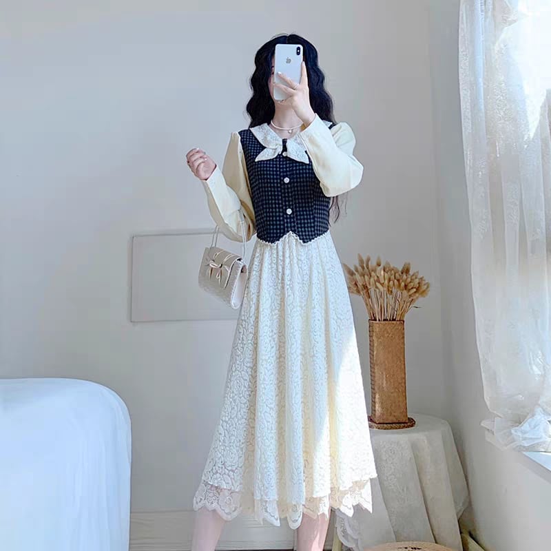 ヌキテパ大人ガーリーカシュクールラップコットン ブラックレース