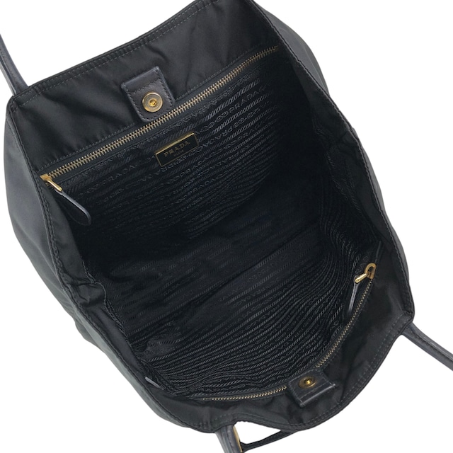 PRADA プラダ トートバッグ ブラック トライアングルロゴ ナイロン フロントポケット vintage ヴィンテージ オールド 6rrumw