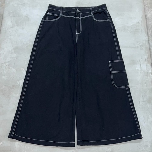 Super Baggy Wide Black Denim Pants