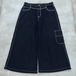 Super Baggy Wide Black Denim Pants