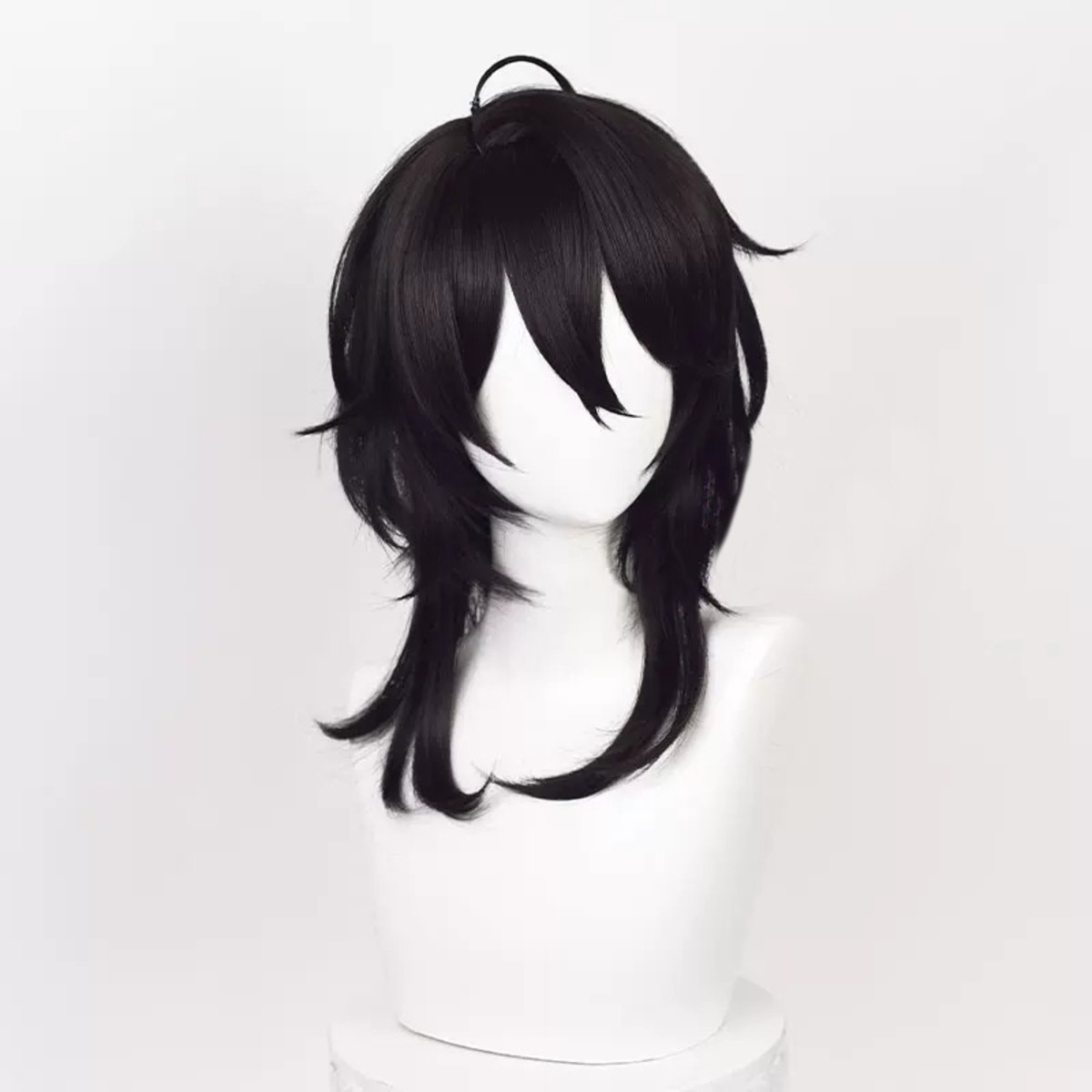コスプレ耐熱ウィッグ ブラック セミロング キャラクターウィッグ 