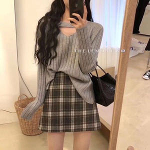 フロントオープンリブニット