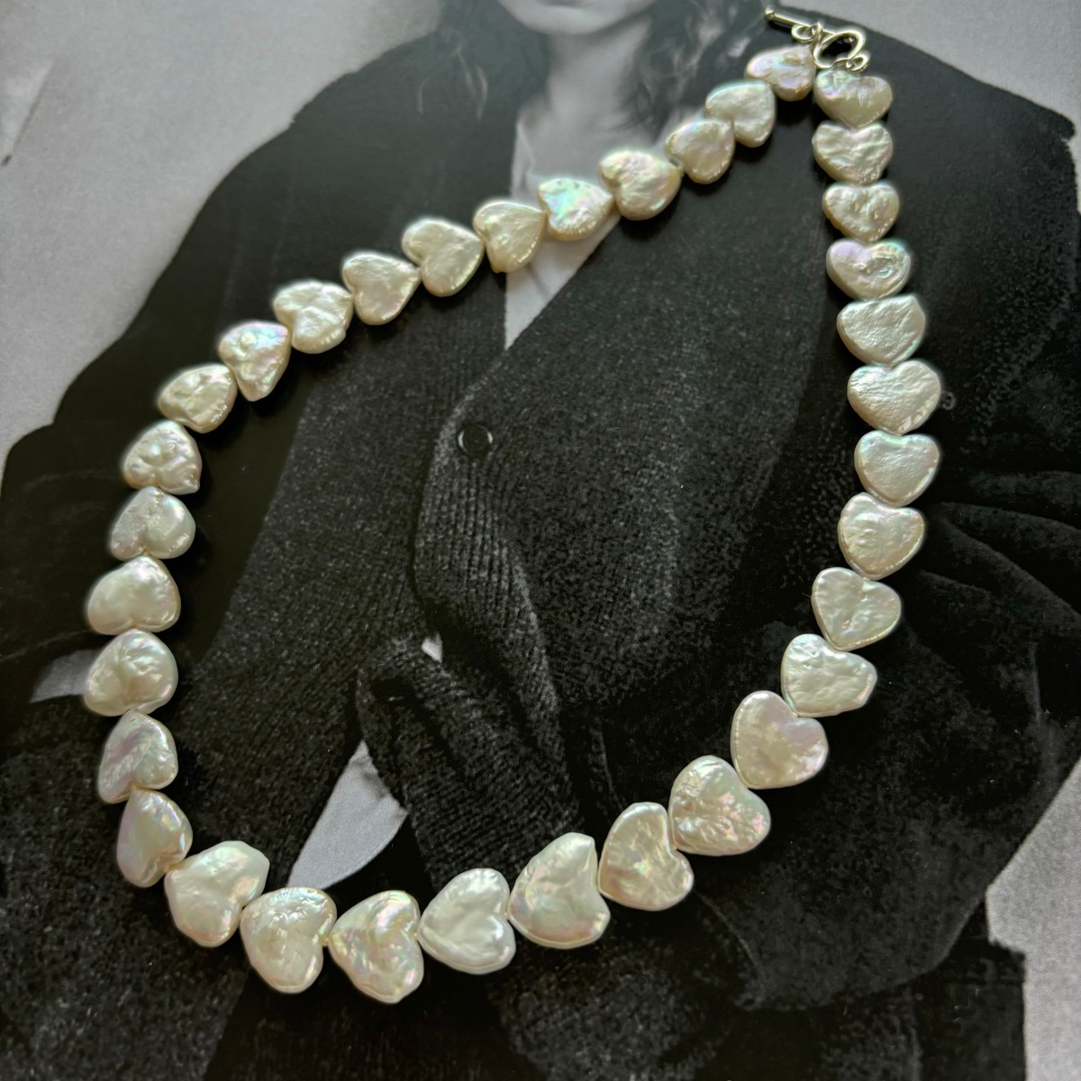 heart pearl all knot necklace | SUNNY