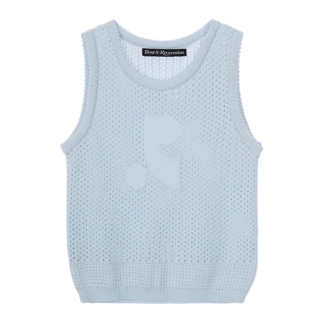 [rest & recreation] RR LOGO CROCHET KNIT TOP - SKYBLUE 正規韓国ブランド 韓国ファッション 韓国代行 レストアンドレクリエーション restrecreation 日本 店舗