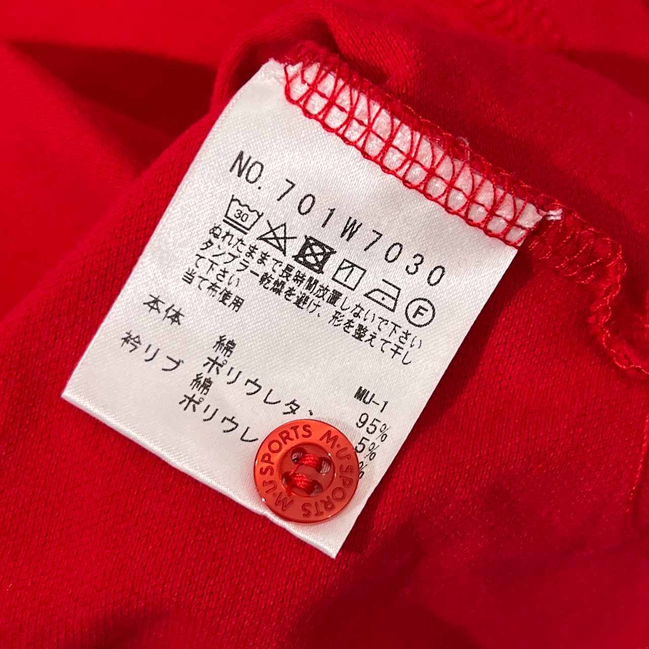 M・U SPORTS エムユースポーツ 鹿の子 長袖 ポロシャツ 40/レッド レディース ゴルフ