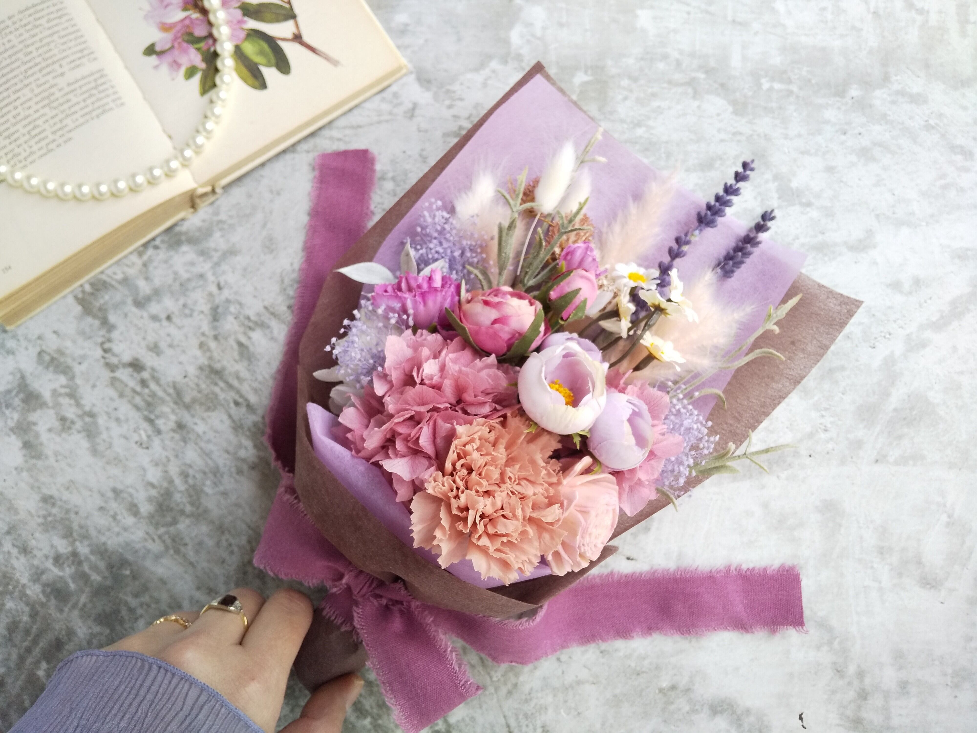 Swag bouquet ＜French pink＞＊春スワッグ＊春ピンク＊母の日ミモザ 