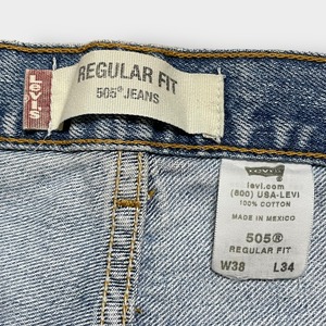 LEVI'S 505 メキシコ製 デニム ジーンズ ジーパン W38 L34 ビッグサイズ レギュラー テーパード 色落ち リーバイス US古着