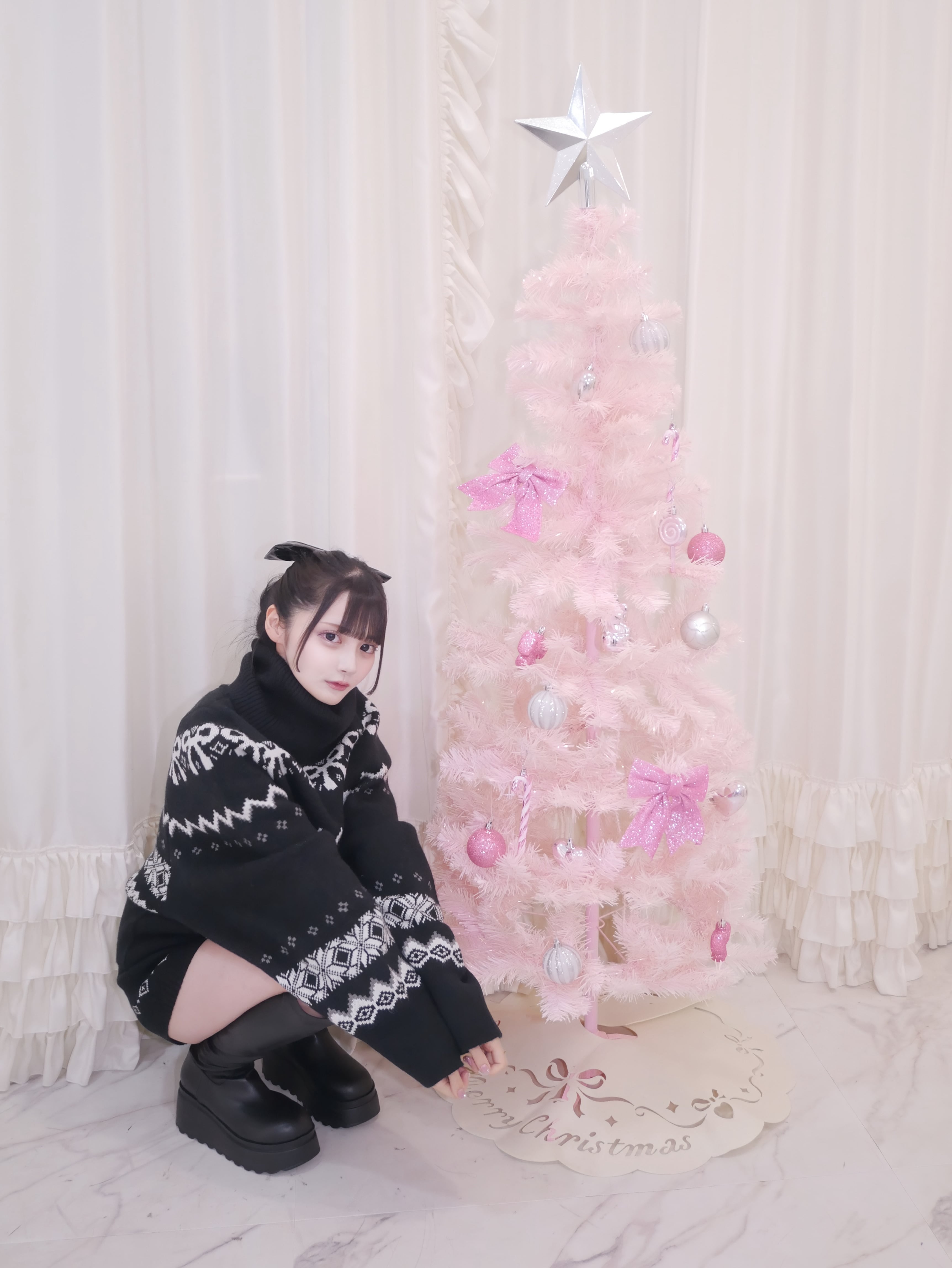 ribbon nordic knit set up