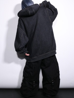 stitch design over silhouette zip-up foodie