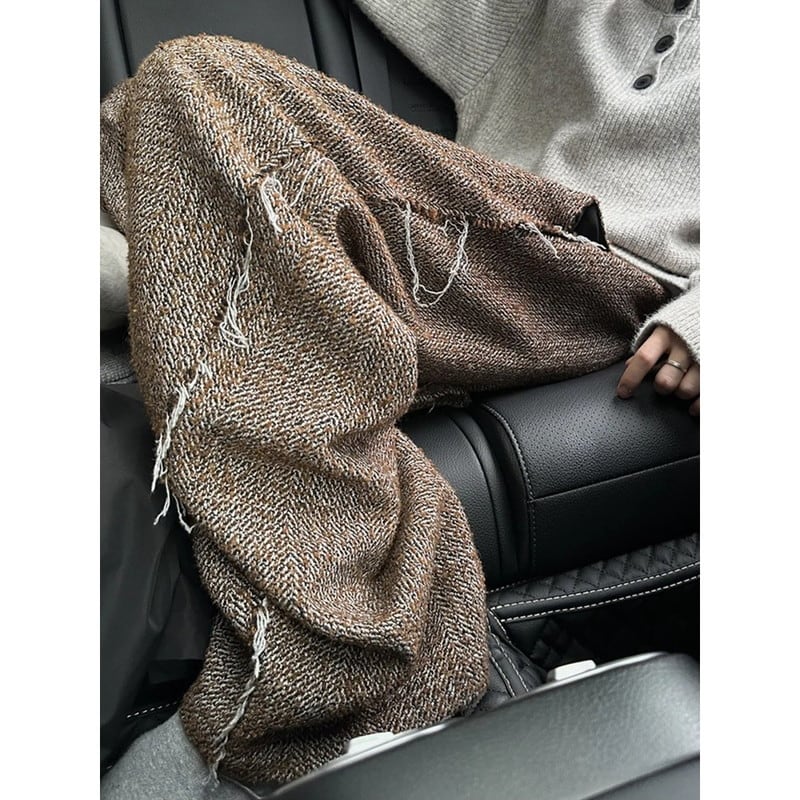 herringbone cut off pants 10833