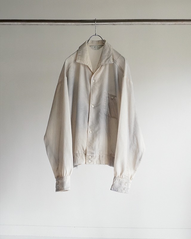 ANCELLM / MELANGE SHORT CRASH SHIRT JACKET(WHITE)