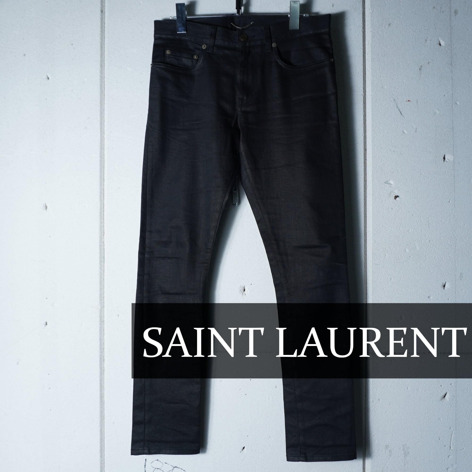 希少 SAINTLAURENT エディ期 ブラックダメージデニムパンツ 29 【公式